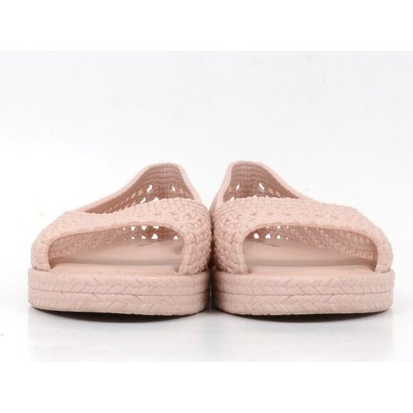 Melissa x Jason Wu Pink Woven Peep-Toe Flat Flatform Rubber Sandal Women's 9 - Picture 5 of 7